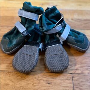 Green Camouflage Dog Boots with Reflective Straps